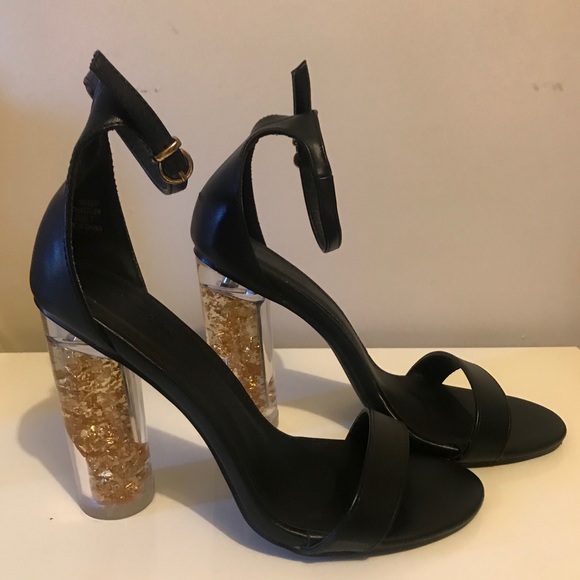 NWOT Black & Gold Heels - Picture 1 of 2